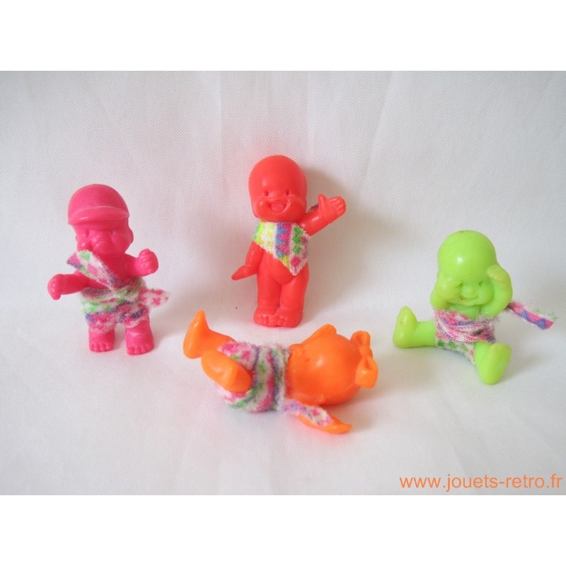 "Les Babies" lot de 4 figurines fluo + habits