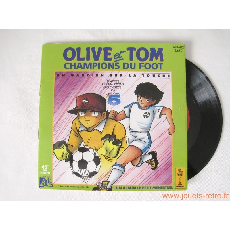 Olive et Tom champion de foot "un gardien sur la touche" - livre disque 45t
