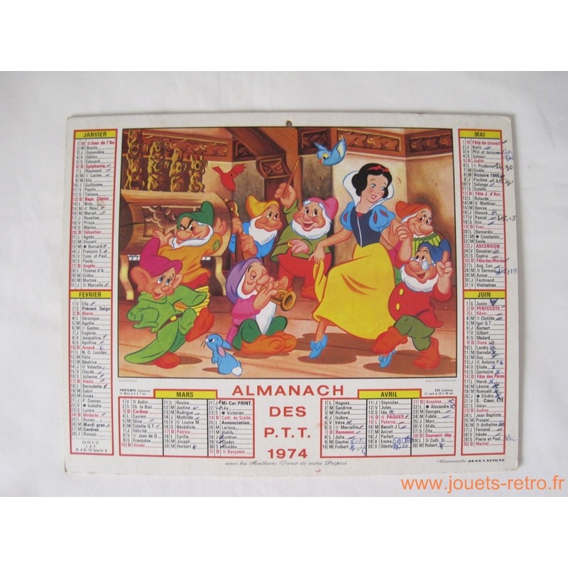 Almanach des PTT 1974 Disney