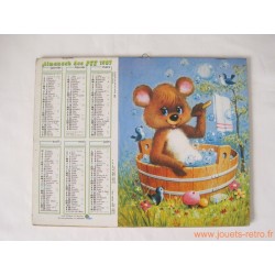 Almanach des PTT 1987 "nounours / chiens"