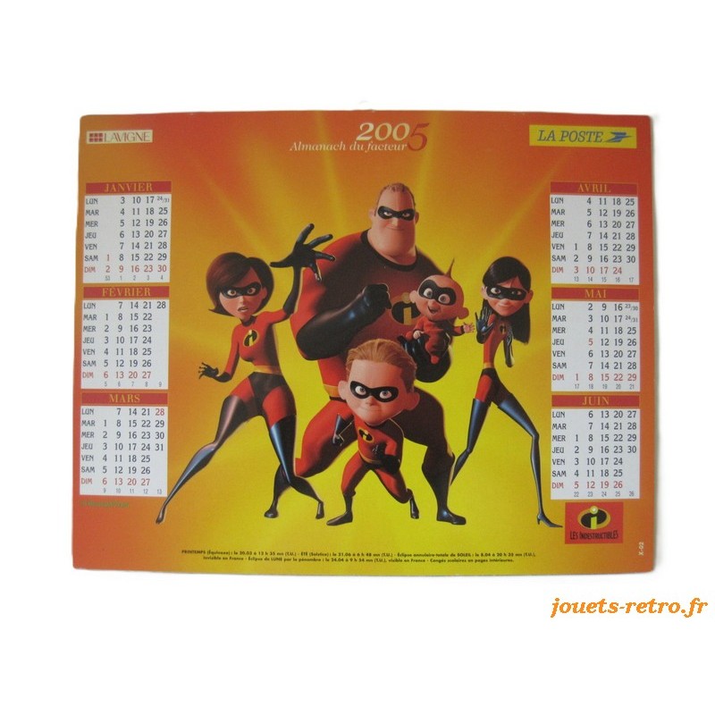 Almanach du facteur 2005 Disney "Les Indestructibles"