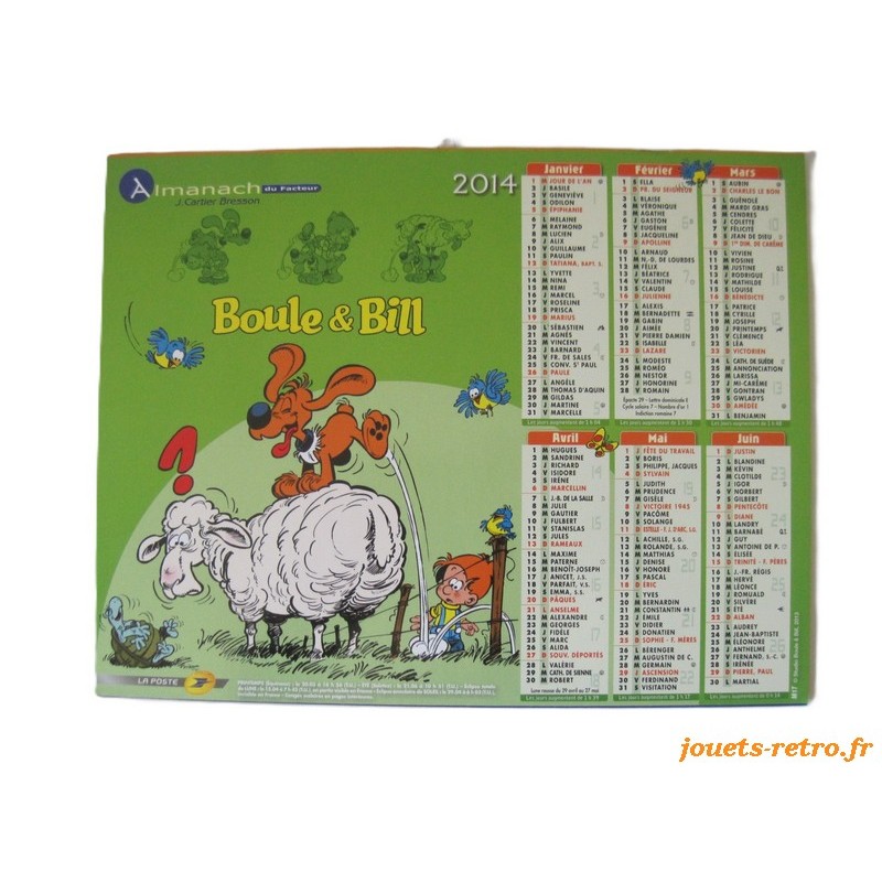 Almanach du facteur 2014 "Boule et Bill"