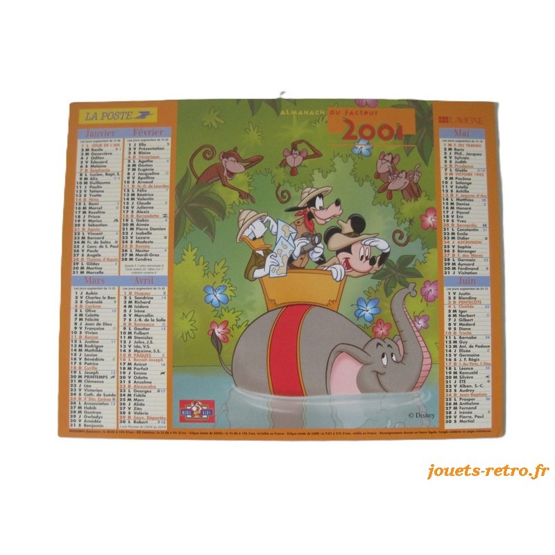 Almanach du facteur 2001 Disney "Mickey Kids"