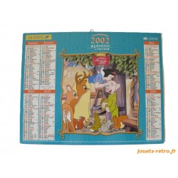 Almanach du facteur 2002 Disney "Blanche neige + Belle et clochard"