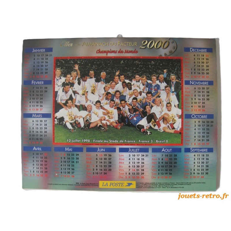 Almanach du facteur 2000 "équipe de France de football"