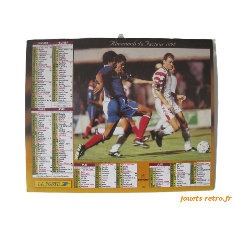Almanach du facteur 1998 "football"
