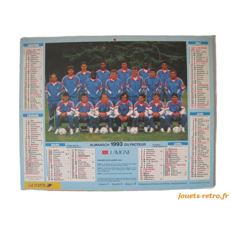 Almanach du facteur 1993 "football"