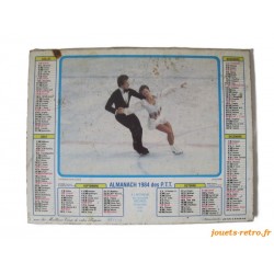 Almanach du facteur 1984 "rugby + patinage"