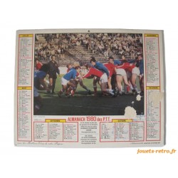 Almanach du facteur 1980 "football + rugby"