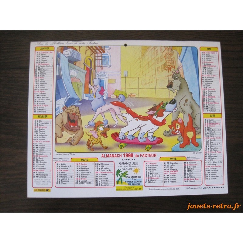 Almanach des PTT 1988 Disney "La bande à Mickey + Bernard et Bianca"
