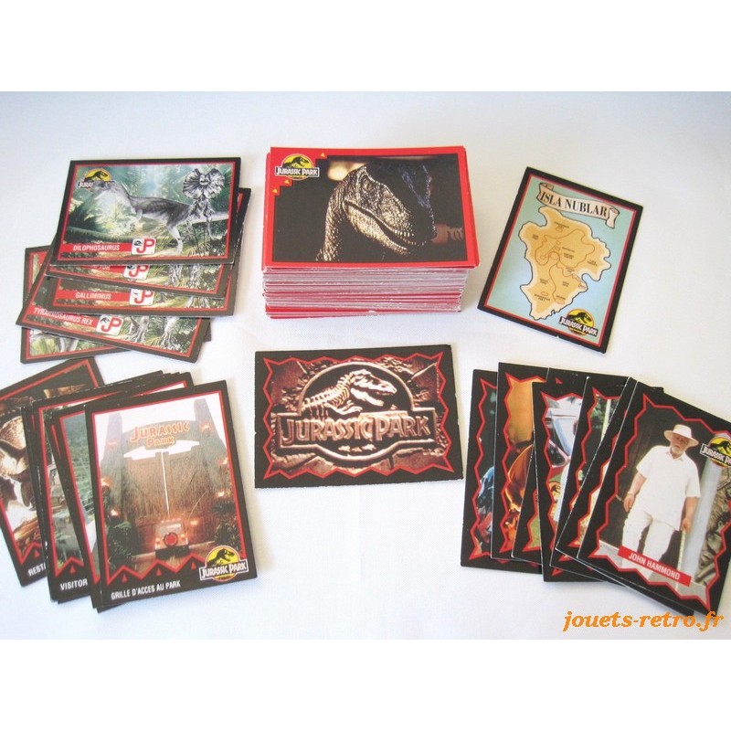 Lot de 108 cartes Jurassic Park Euroflash 1992