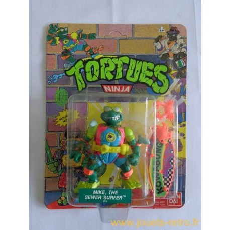 Mike, the Sewer Surfer - Wacky Action 1990 Playmates - TMNT Les Tortues Ninja