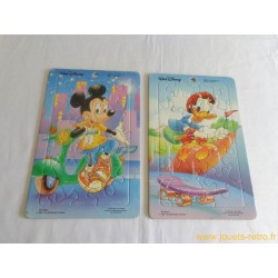 2 puzzles Disney Donald et Mickey - Hachette 1988