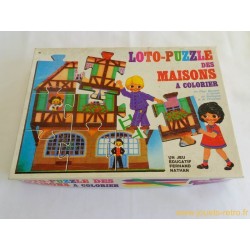 Loto Puzzle des maisons à colorier Nathan