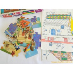 Loto Puzzle des maisons à colorier Nathan