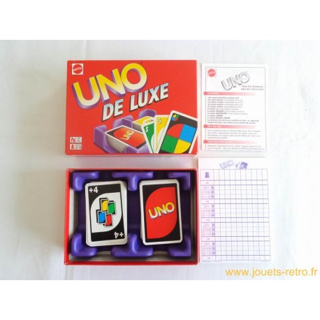 UNO De Luxe - Jeu Mattel 1999 - jouets rétro jeux de société figurines et  objets vintage