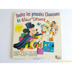 Toutes les grandes chansons de Walt Disney volume 1 Livre disque 33 T