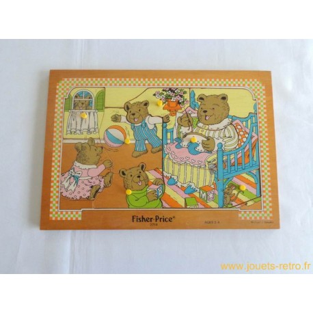 Puzzle en bois "famille ours" Fisher Price 1982