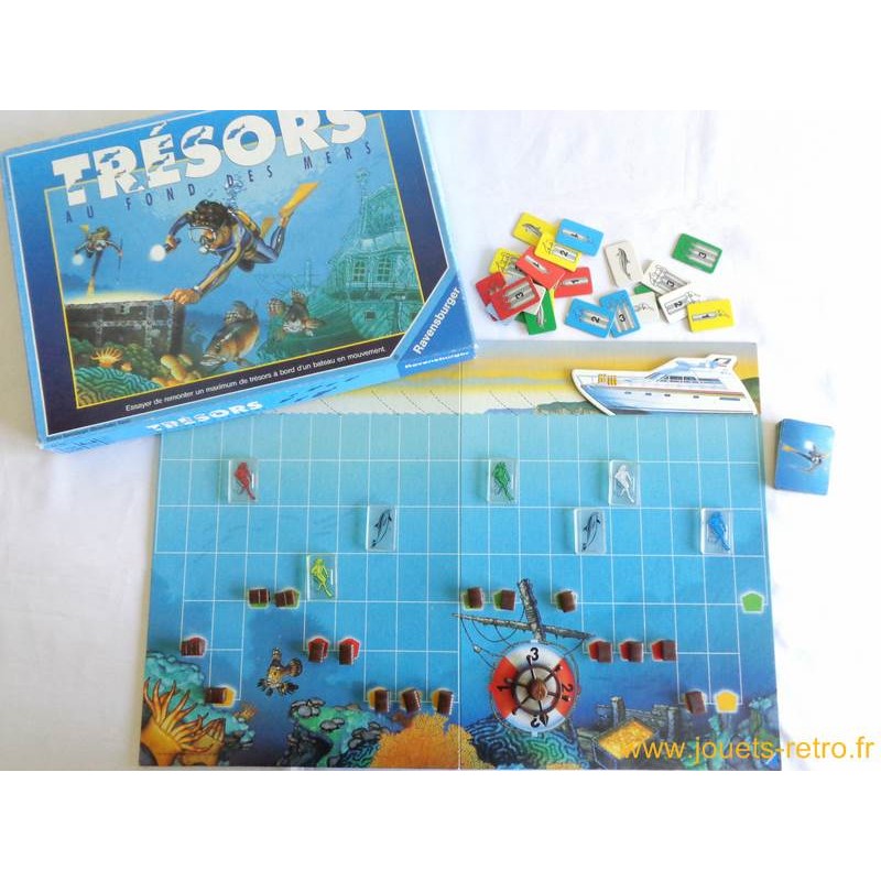 Trésors au fond des mers jeu Ravensburger 1991 jouets rétro jeux de société figurines et