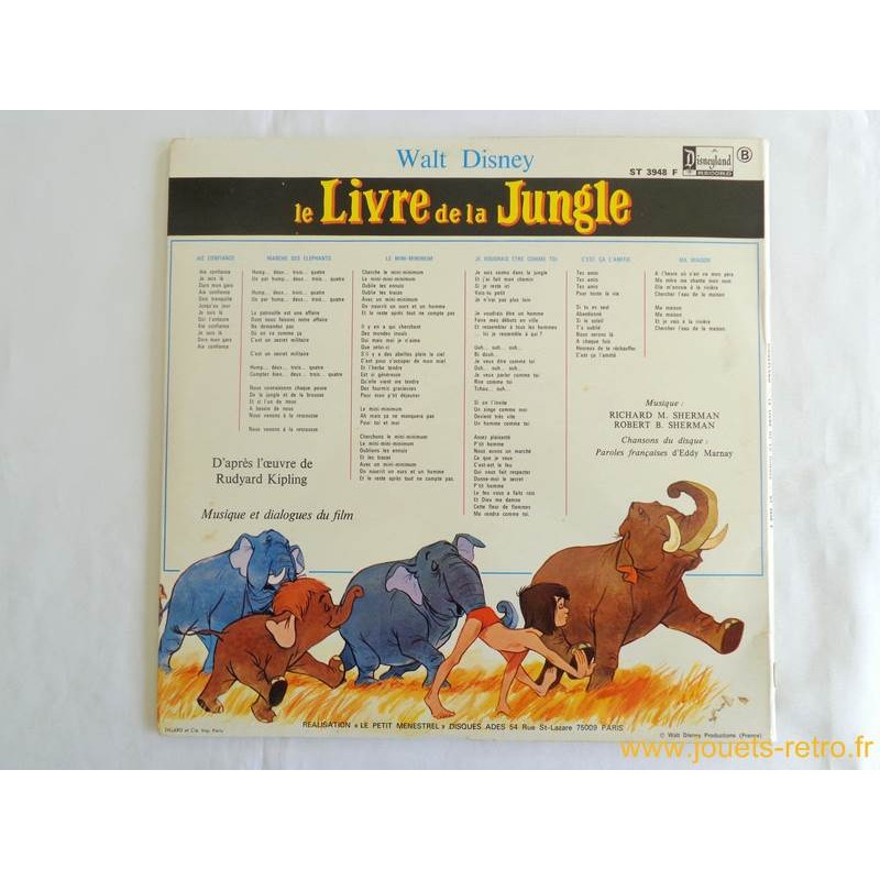 disque 33 tours le livre de la jungle