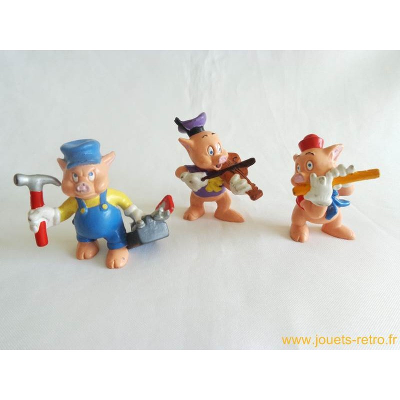 Lot figurines les 3 petits cochons Bullyland - jouets rétro jeux de  société figurines et objets vintage